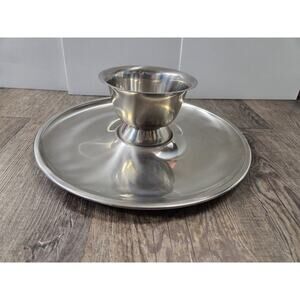 Oneida 18/8 Stainless Steel Chip Dip Platter Bowl Plate Set NEW